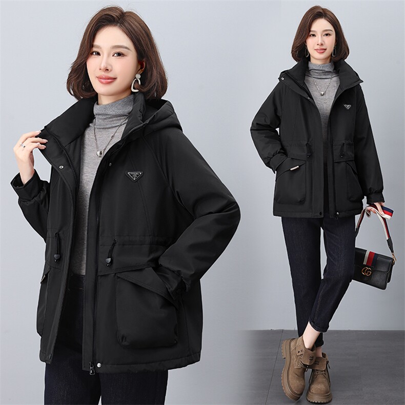 2024年冬季新款时尚休闲加绒加厚派克服,女装派克服,依恋蒂丝