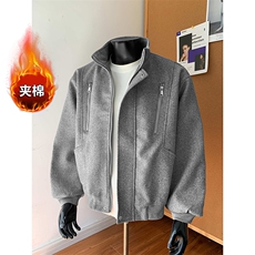 秋冬新款美式潮牌呢料外套男立体解构夹棉工装棉衣-A2261P85控148，男装棉衣，电商B241