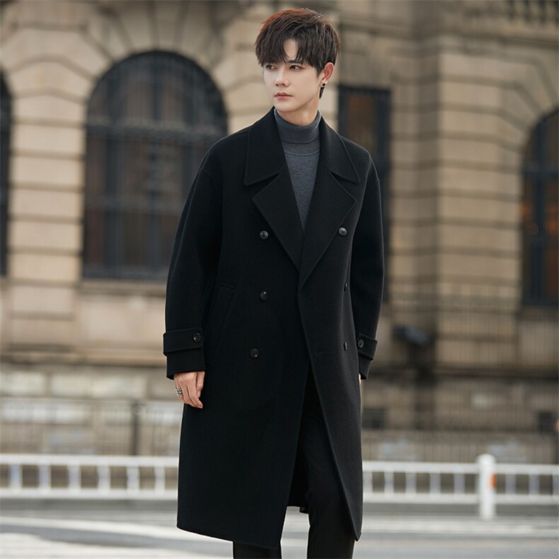 2025新款风衣休闲羊毛中长款毛呢男士潮流外套F9103P485，男装风衣，电商A355（原A415）
