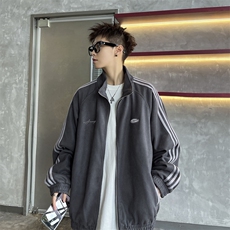 2024新款美式条纹夹克宽松休闲拉链卫衣外套街头现货W8478-P44，男装夹克，星座512-4