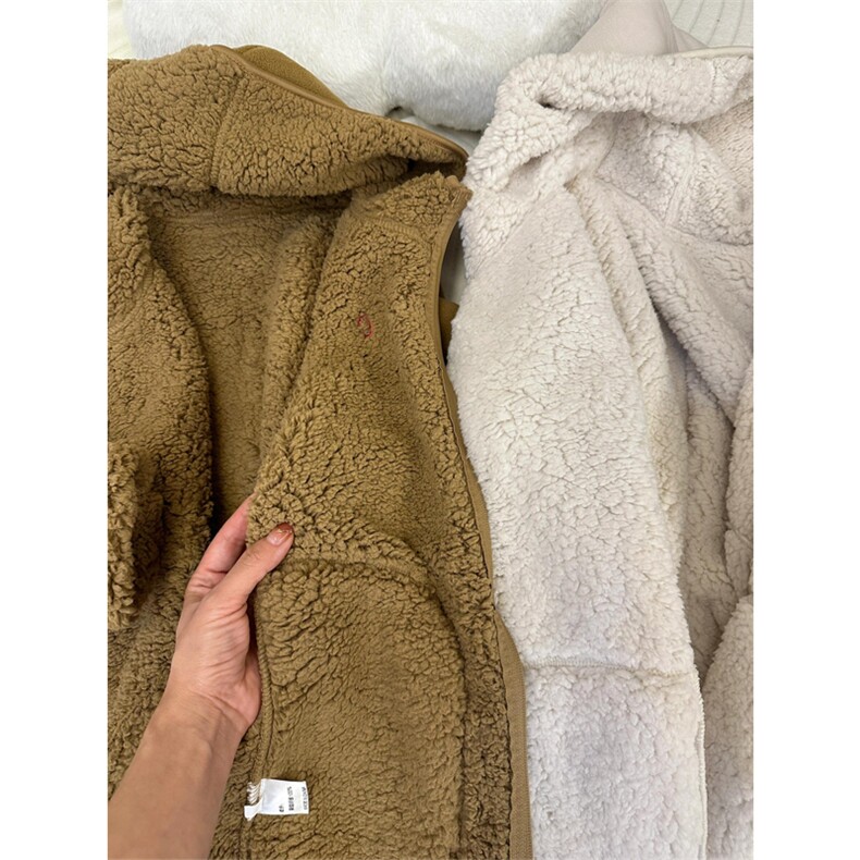 网图 高品 双面摇粒绒加厚保暖连帽羊羔绒开衫外套男女 A1050-P65图片