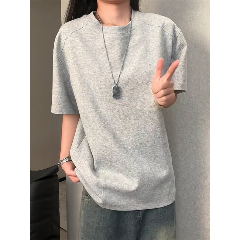 2026夏季新款拼接短袖T恤女解构圆领打底男X64122-TP14不,男装T恤,电商A102