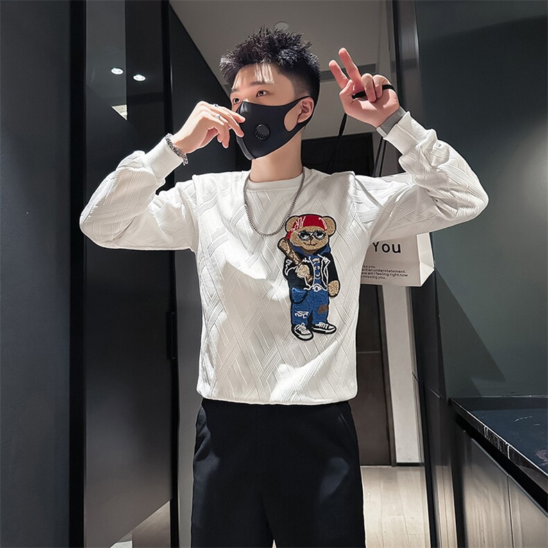 轻奢小熊卫衣男高级感潮流社会小伙店主风无帽外套301C-WY36-P58图片