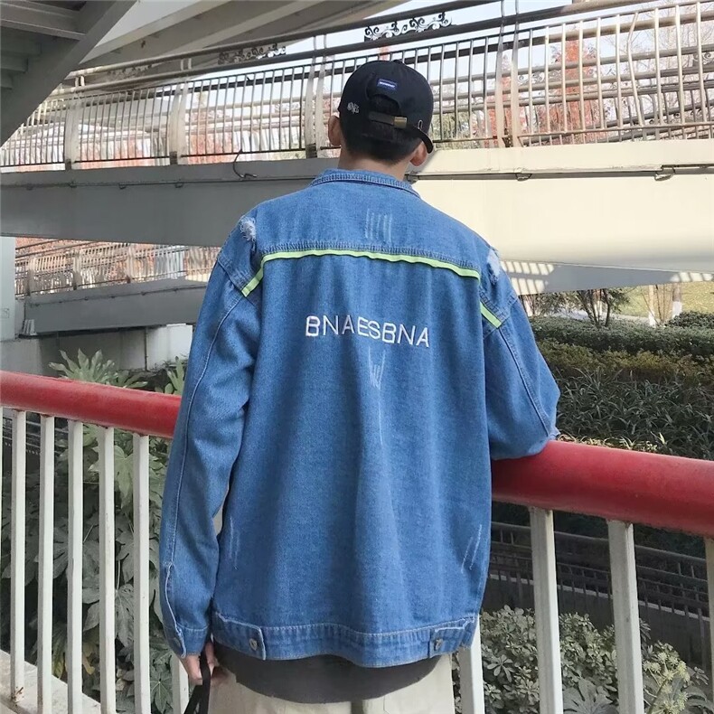 牛仔外套男春季潮牌港风韩版潮流宽松休闲夹克衫1300-P58,男装工装外套,星座910-5