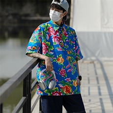 p02男士大花休闲polo衫大码T恤衫外套团队服中性男女夏风潮男，男装Polo衫，星座115A(原星座507）