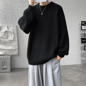8XL-M纯色圆领毛衣秋冬季宽松套头针织衫慵懒风毛线衣MY1506/P68图片