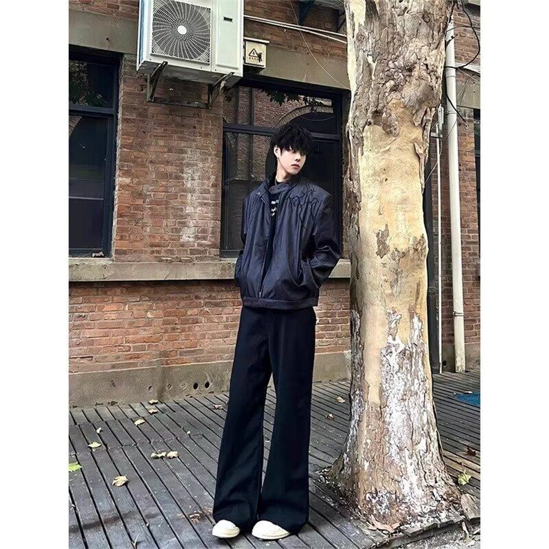 W9193-P100网图现货春季新款时尚宽松潮流立领盘口夹克外套,男装夹克,星座1608-2