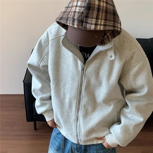 美式秋冬季2024假两件格子连帽棉服男女同款复古街头拉链上衣外套图片