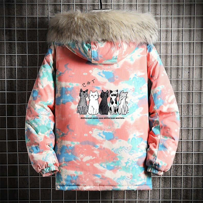 MC49100-P135日系潮衣男大码派克服男工装服外套袄网格,男装棉衣,电商A040A