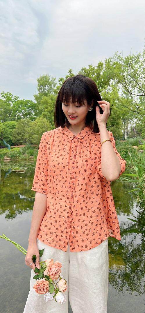 纯苎连衣裙小衫裤子裙子衬衣 时尚风 风淑女风休闲风，女装连衣裙，川哲