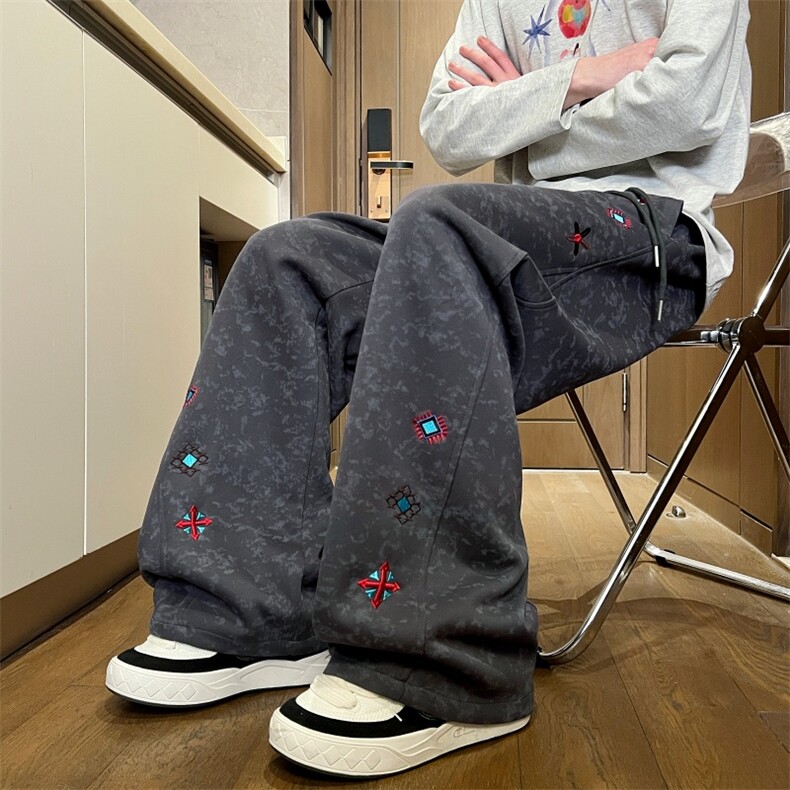 XZ616春季重磅新款扎染美式趣味刺绣休闲长裤K26002特P35，男装休闲裤，星座512A（原616）