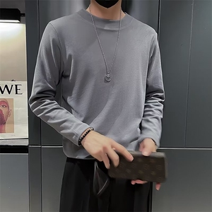 美式街头设计感圆领双面舒绒毛衣男慵懒风休闲针织衫TX2291P32图片