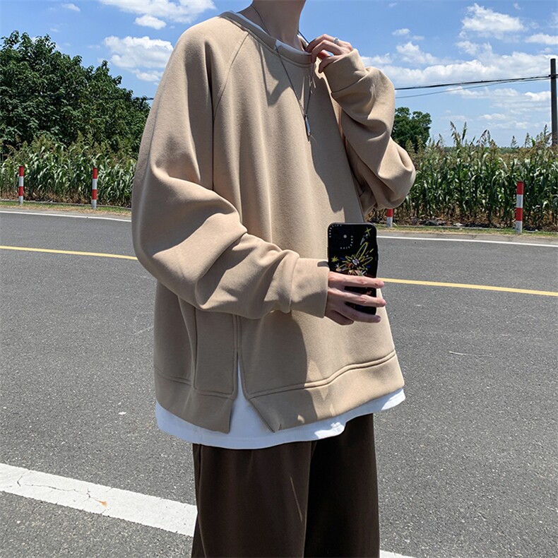 8XL-M假两件卫衣加肥加大码重磅拼接外套圆领套头WY5103P55加绒65,女装短外套,电商B238