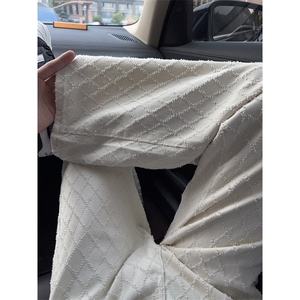 B221美式ins宽松直筒格子休闲白色牛仔裤 LK25579-特P45 控78图片