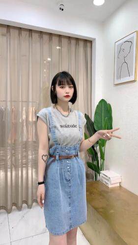 牛仔两件套，女装，吸引力