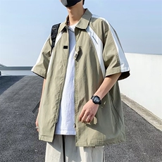 衬衫男韩版潮流拼色帅文艺2026夏季新款ins宽松百搭外套CY179-P35，男装衬衫，星座412