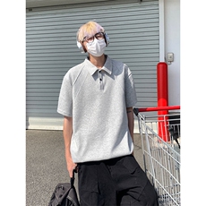 日系拼接polo衫短袖T恤男士夏季宽松潮牌五分袖T3641-特价P25，男装T恤，电商A007