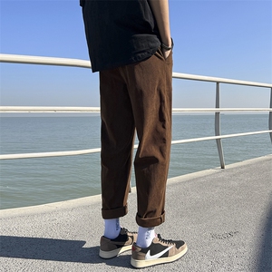 灯芯绒百搭休闲潮流宽松直筒运动裤KN69 P40图片