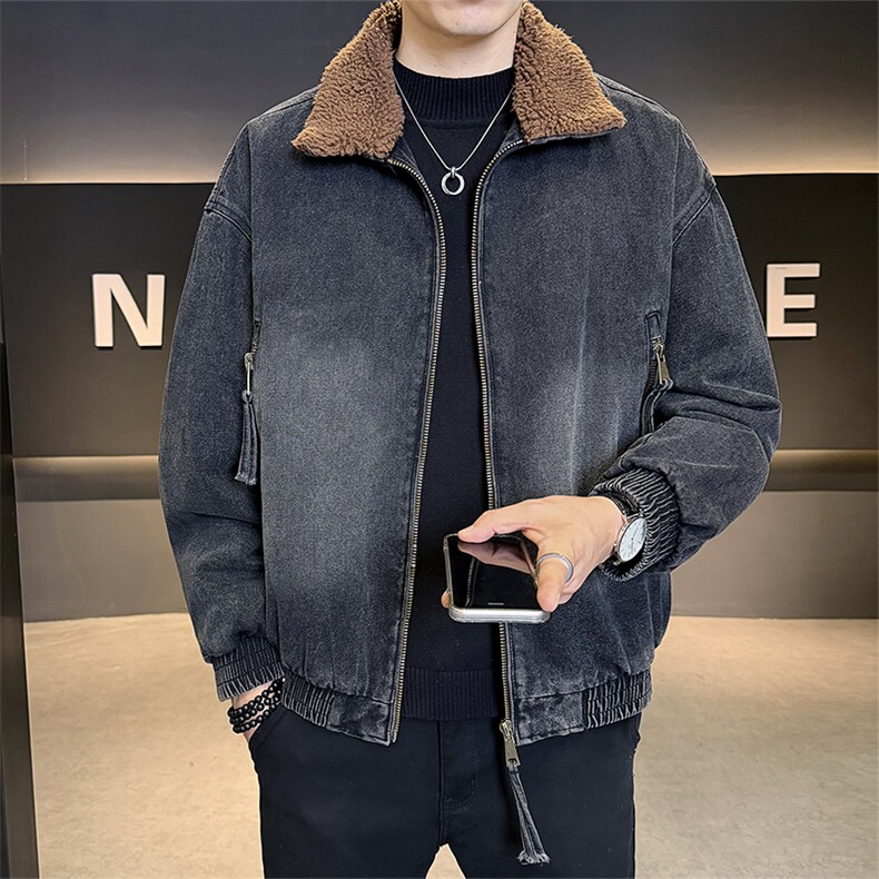 2025冬款夹克男加绒加厚保暖外套休闲牛仔上衣潮B317/J619/P175,男装工装外套,电商B317