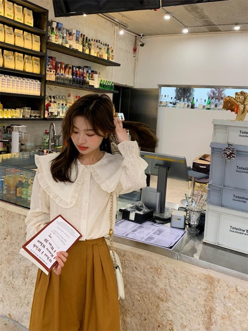 【现货】春款蕾丝娃娃领小衫，其它，NIY