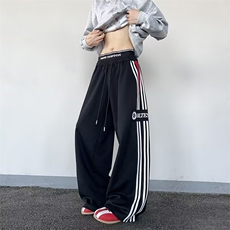 大码裤子男女春秋直筒休闲裤潮装卫裤嘻哈宽松休闲裤子K6725-P51，男装休闲裤，星座412-3