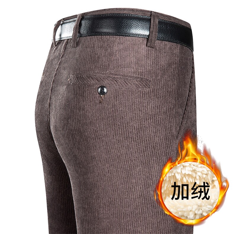 休闲裤男秋季新款时尚直筒中年商务高弹潮牌裤子2022加厚加绒男裤,男装休闲裤,电商B212（原钱塘6029）