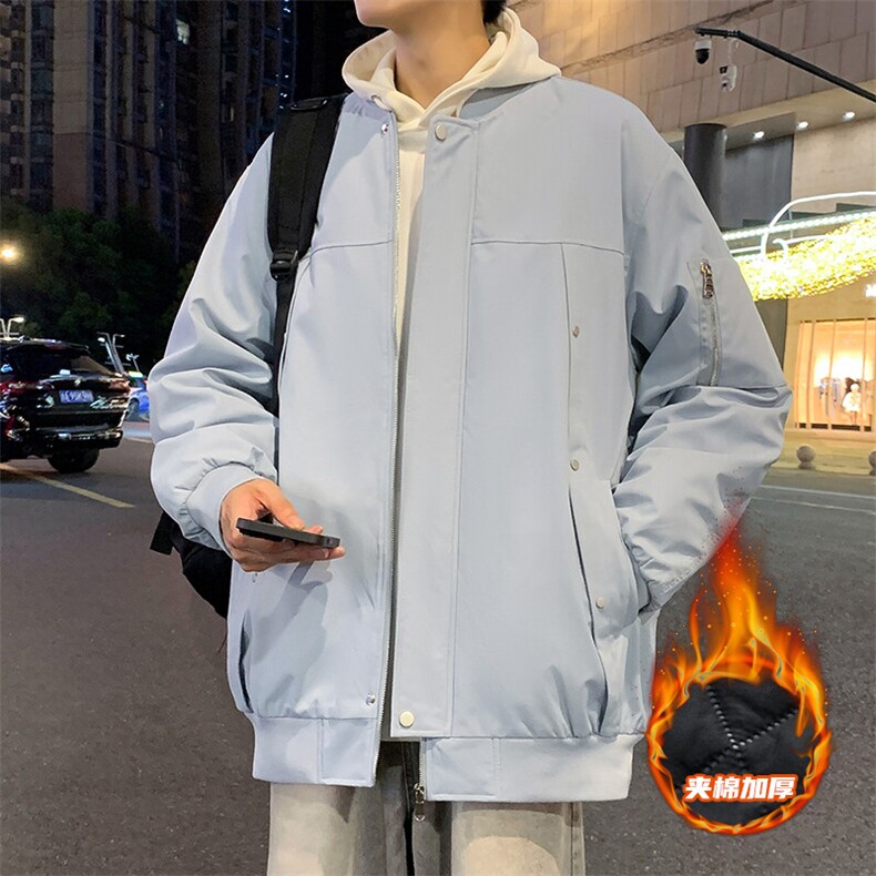 冬季男士棉衣户外夹棉飞行夹克加厚棒球领外套,男装夹克,星座1206（原A206）