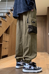 24春款纳米皱工装裤休闲裤束脚裤男KP204 P55图片