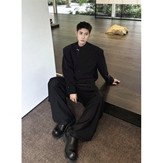 解构设计按新中式立领夹克男士新款黑色休闲西装外套西服XF03，男装夹克，星座1116A（原606A-3）