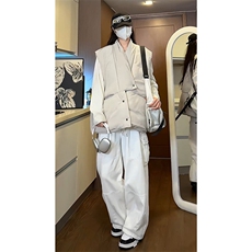 冬款棉衣小众解构设计马甲潮搭高街痞帅慵懒风外套HY684TP75，男装棉衣，电商A102B