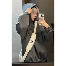秋冬季美式拼接连帽夹克男宽松情侣百搭卫衣外套AW03-P57，男装夹克，星座208-5