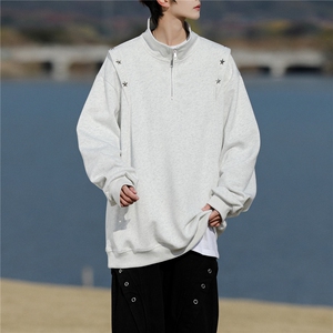 8XL-M星星铆钉半拉链卫衣大码重磅痞帅高街小众立领外套WY5109P58图片