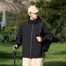 户外冲锋衣2025新款男女单层春秋季防风防水运动夹克外套8587-P50，男装夹克，星座1403B