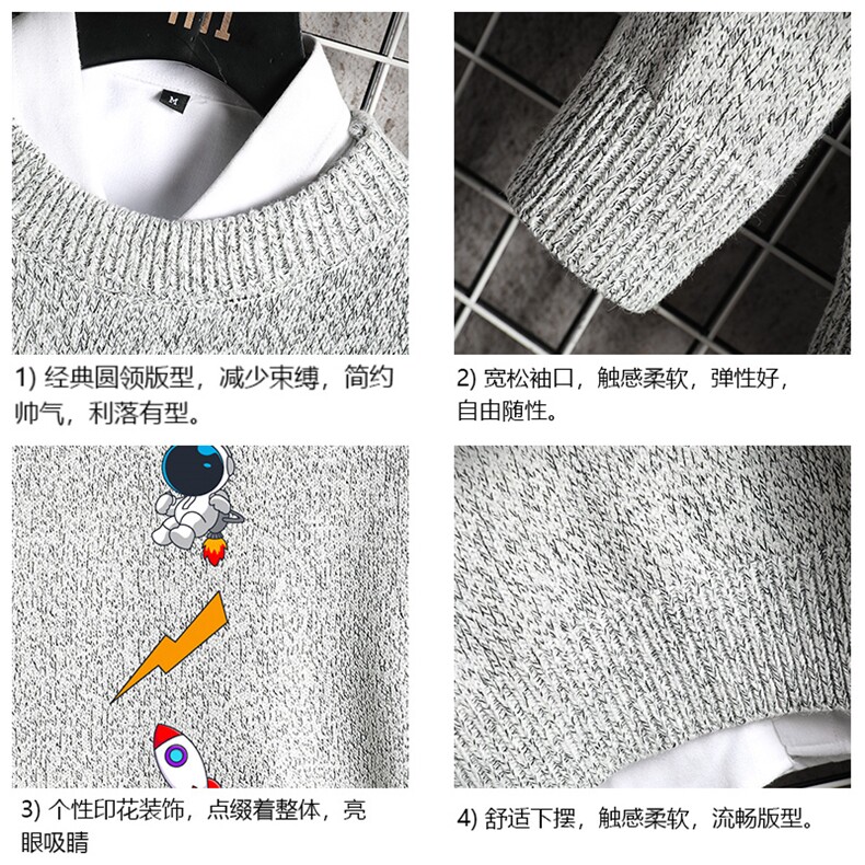 M19165-P45加绒款-P65加厚加绒毛衣男大码毛线衣男针织衫网格,男装针织衫/毛衣,电商A040A