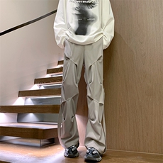 8XL-M特大码秋季新款垂感休闲裤男宽松直筒裤男裤拖地裤9026P68，男装休闲裤，电商D206-1