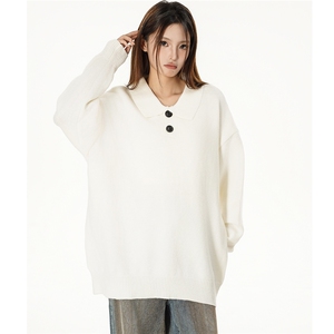 特批 光板 得物\唯品\抖音二开 高品质绵羊绒翻领毛衣 M501 P48图片