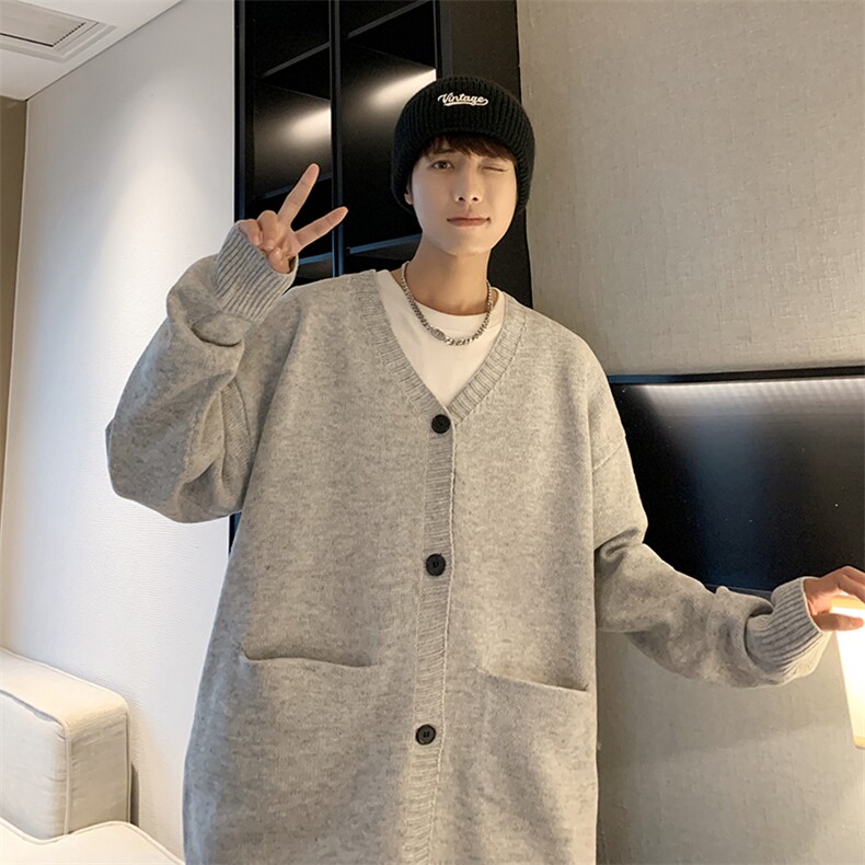 美式cleanfit针织开衫外套男慵懒风春秋季ootd穿搭毛衣M2588-P55,男装针织衫/毛衣,星座1008