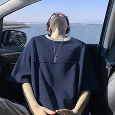 2026美式重磅冰感拼接解构短袖T桖春夏DX2619特P28控59，男装T恤，电商B208