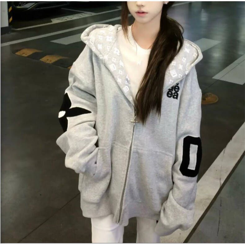 【004】 连帽拉链开衫卫衣外套男刺绣情侣宽松A079-WY8062-P59图片