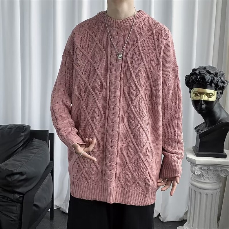 美式街头设计感圆领毛衣男慵懒风休闲针织衫AM04P32,男装针织衫/毛衣,星座1116-2