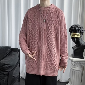 美式街头设计感圆领毛衣男慵懒风休闲针织衫AM04P32图片