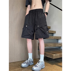 冲锋短裤男夏季薄款宽松直筒休闲中裤潮牌防水工装五分裤XE156，男装牛仔裤，星座208-5