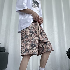 2024夏季韩版宽松阔腿五分裤港风ins百搭潮流休闲短裤K6157-P26，男装休闲裤，星座512-2