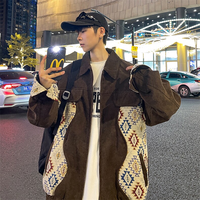 Wt311-P62秋季新款灯芯绒拼接夹克,男装夹克,星座1501-1