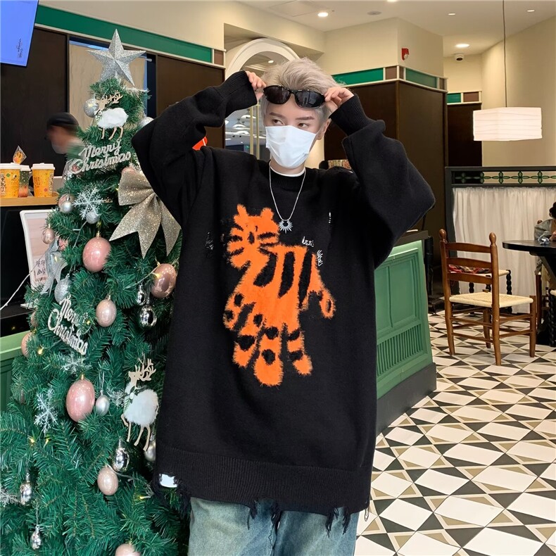 美式圆领毛衣男慵懒风休闲针织衫R3161P53,男装针织衫/毛衣,星座1116-2