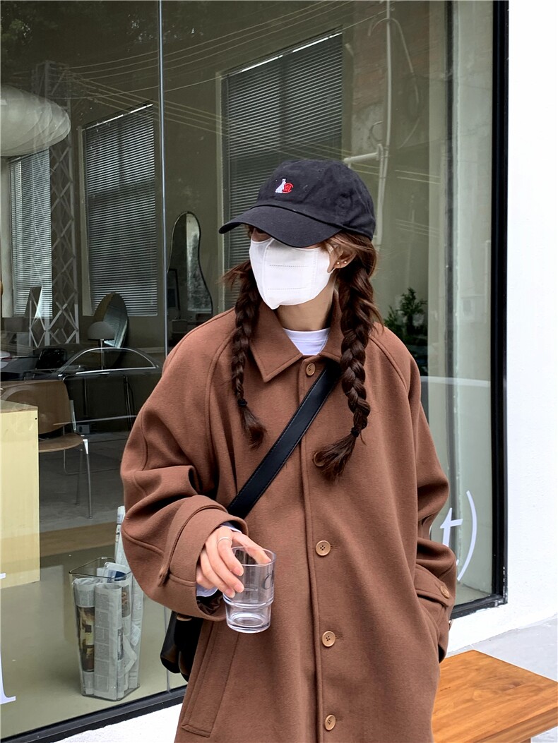 秋冬中长款呢大衣厚外套fy9116p125控158,女装毛呢外套,电商A138B