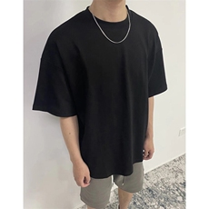 冰感工艺防晒吸湿速干240克宽松微弹纯色打底衫小领口圆领短袖T恤，男装T恤，电商A486