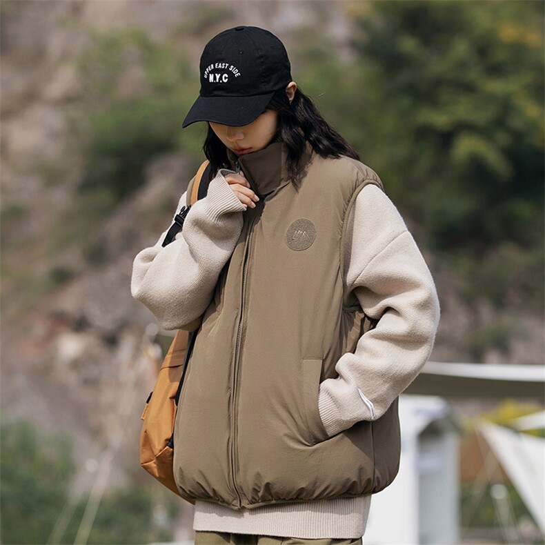 外27-2甘柚日系纯色拉链贴标马甲MJ02-P155，男装背心/马甲，新杭派外27-2