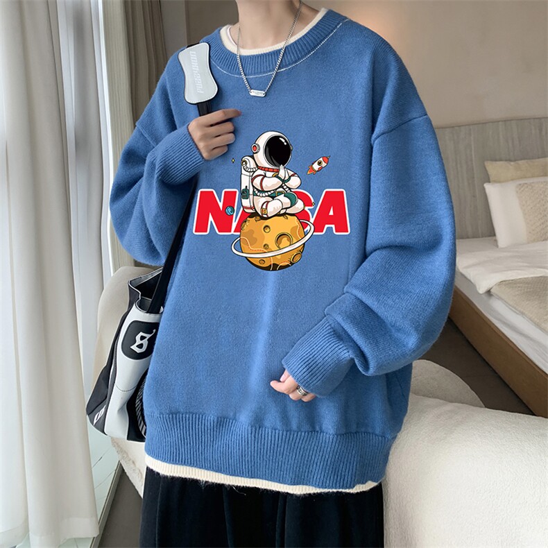 控78假两件毛衣男大码加绒针织衫男毛线衣M80289-P55加绒P70,男装针织衫/毛衣,电商A040