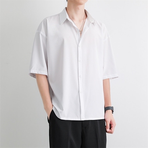 短袖衬衫男夏季新款港风宽松冰丝坠感衬衣CY009-P30图片